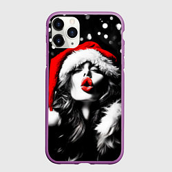 Чехол iPhone 11 Pro матовый Снегурочка - воздушный поцелуй, цвет: 3D-фиолетовый