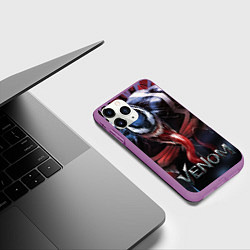 Чехол iPhone 11 Pro матовый Веном симбиот пришелец, цвет: 3D-фиолетовый — фото 2