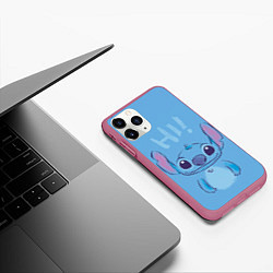 Чехол iPhone 11 Pro матовый Stitch says hi, цвет: 3D-малиновый — фото 2