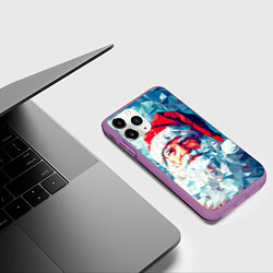 Чехол iPhone 11 Pro матовый Дед Мороз хрустальный, цвет: 3D-фиолетовый — фото 2