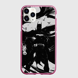 Чехол iPhone 11 Pro матовый Бэтмен - арт, цвет: 3D-малиновый