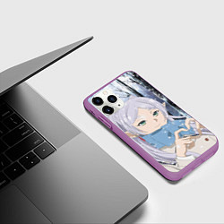Чехол iPhone 11 Pro матовый Фрирен в зимнем лесу, цвет: 3D-фиолетовый — фото 2