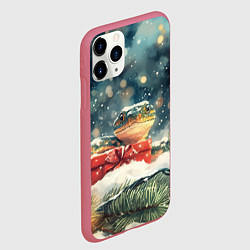 Чехол iPhone 11 Pro матовый Символ 2025 года новогодняя змея, цвет: 3D-малиновый — фото 2