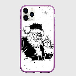 Чехол iPhone 11 Pro матовый Дед мороз добрый, цвет: 3D-фиолетовый