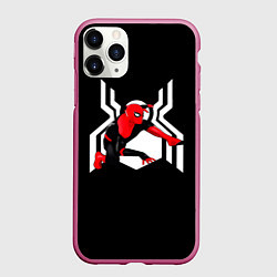 Чехол iPhone 11 Pro матовый Spider emblem, цвет: 3D-малиновый