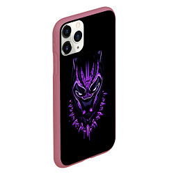 Чехол iPhone 11 Pro матовый Black Panther head, цвет: 3D-малиновый — фото 2