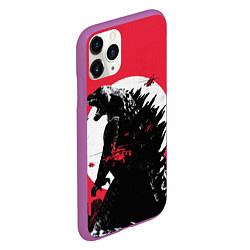 Чехол iPhone 11 Pro матовый Godzilla destroys the city, цвет: 3D-фиолетовый — фото 2