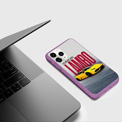 Чехол iPhone 11 Pro матовый Итальянский суперкар Lambo Huracan, цвет: 3D-фиолетовый — фото 2