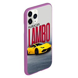 Чехол iPhone 11 Pro матовый Итальянский суперкар Lambo Huracan, цвет: 3D-фиолетовый — фото 2