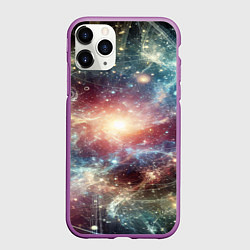 Чехол iPhone 11 Pro матовый Космическая туманность, цвет: 3D-фиолетовый