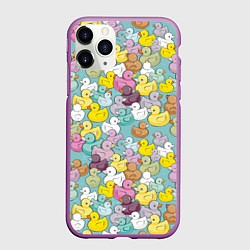 Чехол iPhone 11 Pro матовый Уютные уточки, цвет: 3D-фиолетовый