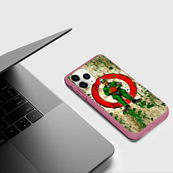 Чехол iPhone 11 Pro матовый Бостонские кельты, цвет: 3D-малиновый — фото 2