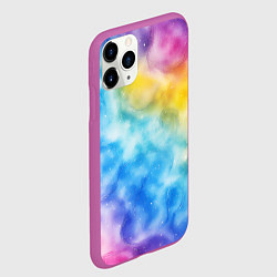 Чехол iPhone 11 Pro матовый Радужный паттерн, цвет: 3D-фиолетовый — фото 2