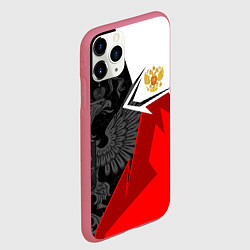 Чехол iPhone 11 Pro матовый Герб России - красно-белый, цвет: 3D-малиновый — фото 2