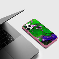 Чехол iPhone 11 Pro матовый A purple mineral in a green stone, цвет: 3D-малиновый — фото 2