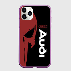 Чехол iPhone 11 Pro матовый Audi и череп, цвет: 3D-фиолетовый