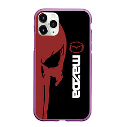 Чехол iPhone 11 Pro матовый Mazda и череп, цвет: 3D-фиолетовый