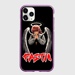 Чехол iPhone 11 Pro матовый Makima faith - Chainsaw man, цвет: 3D-фиолетовый