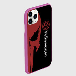 Чехол iPhone 11 Pro матовый Volkswagen и череп, цвет: 3D-фиолетовый — фото 2