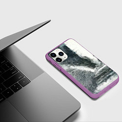 Чехол iPhone 11 Pro матовый Лестница и дверь - нейросеть, цвет: 3D-фиолетовый — фото 2