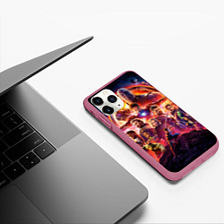 Чехол iPhone 11 Pro матовый Супергерои Avengers infinity war, цвет: 3D-малиновый — фото 2