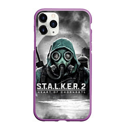 Чехол iPhone 11 Pro матовый Stalker 2 heart of Chornobyl radiation, цвет: 3D-фиолетовый