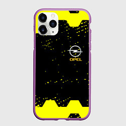 Чехол iPhone 11 Pro матовый Opel auto hexagon steel, цвет: 3D-фиолетовый