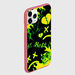 Чехол iPhone 11 Pro матовый Lil Peep кислотные автографы, цвет: 3D-малиновый — фото 2