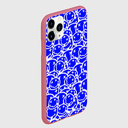 Чехол iPhone 11 Pro матовый Nirvana logo blue, цвет: 3D-малиновый — фото 2