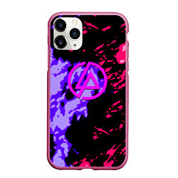 Чехол iPhone 11 Pro матовый Linkin park огненные краски, цвет: 3D-малиновый