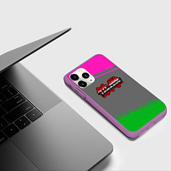 Чехол iPhone 11 Pro матовый Tekken краски неоновые, цвет: 3D-фиолетовый — фото 2