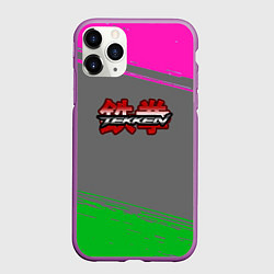 Чехол iPhone 11 Pro матовый Tekken краски неоновые, цвет: 3D-фиолетовый