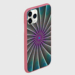 Чехол iPhone 11 Pro матовый Оптический узор неоновый, цвет: 3D-малиновый — фото 2