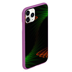 Чехол iPhone 11 Pro матовый Оптический дым текстура, цвет: 3D-фиолетовый — фото 2