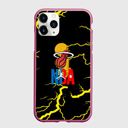 Чехол iPhone 11 Pro матовый NBA storm, цвет: 3D-малиновый