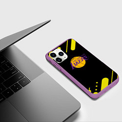 Чехол iPhone 11 Pro матовый Lakers club, цвет: 3D-фиолетовый — фото 2