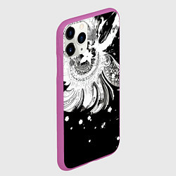 Чехол iPhone 11 Pro матовый Абстрактная экспрессивная композиция, цвет: 3D-фиолетовый — фото 2