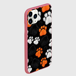 Чехол iPhone 11 Pro матовый Мохнатые лапки, цвет: 3D-малиновый — фото 2