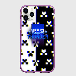 Чехол iPhone 11 Pro матовый Warthunder x minecraft, цвет: 3D-фиолетовый