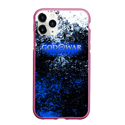 Чехол iPhone 11 Pro матовый God of War краски, цвет: 3D-малиновый