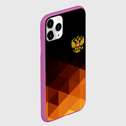 Чехол iPhone 11 Pro матовый Герб России геометрия, цвет: 3D-фиолетовый — фото 2