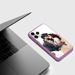 Чехол iPhone 11 Pro матовый Семейная пара, цвет: 3D-фиолетовый — фото 2