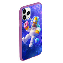 Чехол iPhone 11 Pro матовый Homer Simpson is a brave astronaut, цвет: 3D-фиолетовый — фото 2