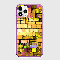 Чехол iPhone 11 Pro матовый Жёлтые кирпичики, цвет: 3D-фиолетовый