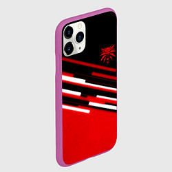 Чехол iPhone 11 Pro матовый Ведьмак полосы геометрия, цвет: 3D-фиолетовый — фото 2