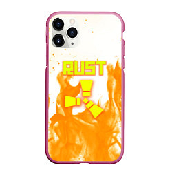 Чехол iPhone 11 Pro матовый Rust flame, цвет: 3D-малиновый