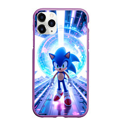 Чехол iPhone 11 Pro матовый Sonic неоновые крылья, цвет: 3D-фиолетовый