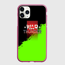 Чехол iPhone 11 Pro матовый Warthunder краски черно зеленые, цвет: 3D-малиновый