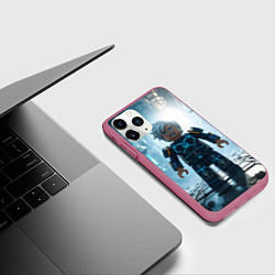 Чехол iPhone 11 Pro матовый Роблокс электрический, цвет: 3D-малиновый — фото 2