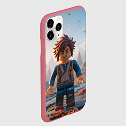 Чехол iPhone 11 Pro матовый Роблокс в игровой стране, цвет: 3D-малиновый — фото 2